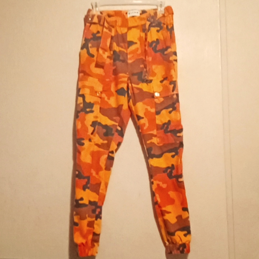 Orange Camouflage Pants Woman Sweatpants